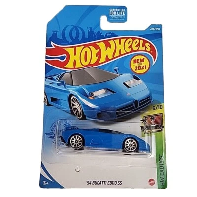 2021 Hot Wheels #224 HW Exotics 6/10 '94 BUGATTI EB110 SS Blue Packaging Error - Image 1 of 4