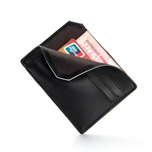Man's Leather Card Case Mini Thin Card Wallet Credit Card Holder Pocket Purse US - Picture 1 of 9