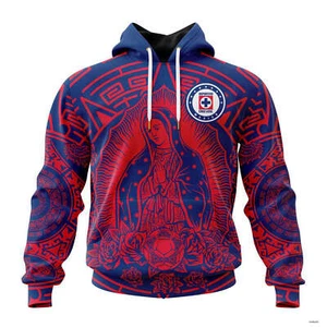 Personalize Cruz Azul Hoodie Special Our Lady Of Guadalupe Design Christmas Gift - Picture 1 of 3