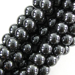 Natural Hematite Round Beads Gemstone 15" Strand 3mm 4mm 6mm 8mm 10mm 12mm - Picture 1 of 8