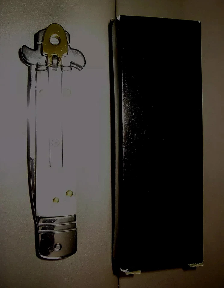 WHITE ACRYLIC GLAZED HANDLE W/BRASS PARTS 7" POCKET KNIFE NEW IN BOX FREE SHIP - Image 1 of 1