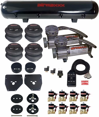 Air Ride Suspension Kit 3/8" Valves 2600 Bags 7-Switch Fits 1963-72 C10/C20/C30 - Image 1 of 4