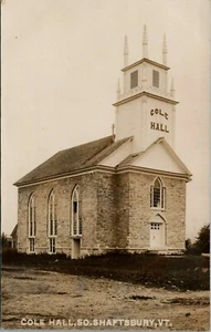  Cole Hall, So. Shaftsbury Vermont Real Photo RPPC Postcard - Picture 1 of 2
