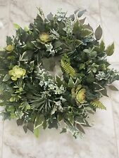 Wreath green silk lush, variegated greenery, succulents, ivy, ferns 26 