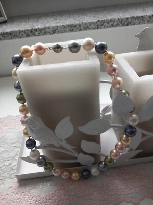 Perlenkette,multicolor, Muschelkern,45cm, TOO! - Bild 1 von 3