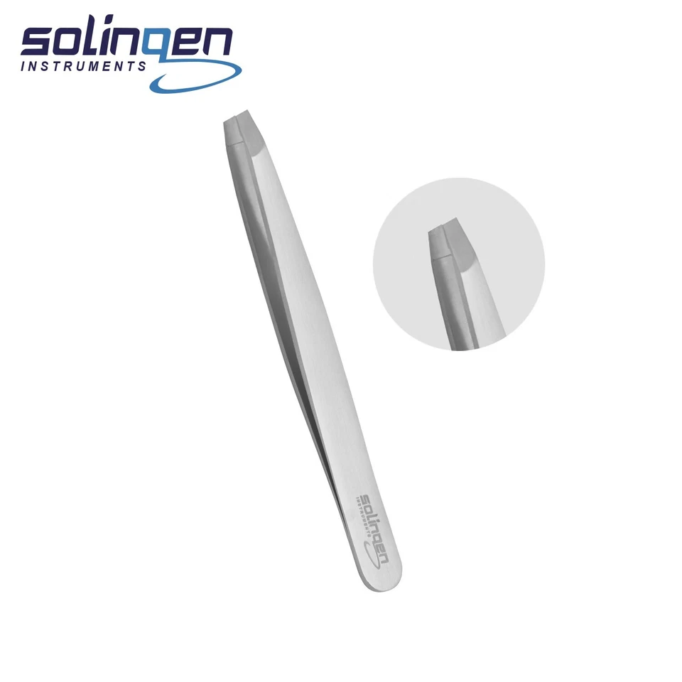 Pinza profesional inclinada de acero inoxidable para depilación de precisión Foto 1 de 1