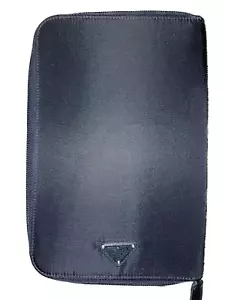 Prada Kartenetui groß Nylon Schwarz Klassisch Elegant Kleinlederware Business - Bild 1 von 7