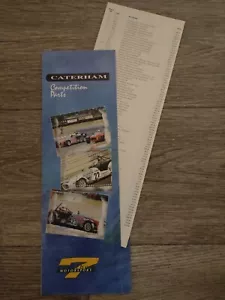 Caterham Competition Parts Brakes Suspension Transmission Safety Brochure 1990s - Picture 1 of 1