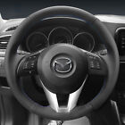 For Mazda Cx-5 / Mazda 3/ 6 Diy Customized Steering Wheel Cover Black Leather
