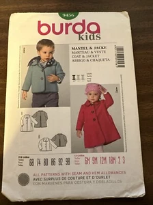 Burda-9456 Boy's & Girl's Coat & Jacket Sewing Pattern Size 6M to 3 Uncut - Picture 1 of 5