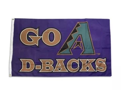 Vintage Arizona Diamondbacks Go DBacks Large Purple Flag Cover