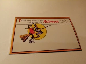 Halloween  🌒Sideshow Witch 🧹 Happy Greeting Print Collectable Art Photo 🌌 - Picture 1 of 6