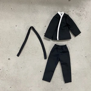 KC-KAT-BLK-L: 1/12 scale Black Karate Gi uniform for 6" Muscular body - Picture 1 of 3