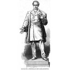 MAURITIUS Statue of D'Epinay at Port Louis - Antique Print 1867