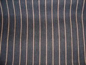 #11 ITALIAN CHARCOAL WOOL W/ CARAMEL STRIPE DESIGNER FABRIC 94" x 30" - Picture 1 of 1