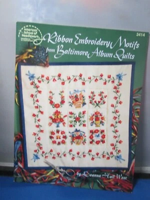 Silk Ribbon Embroidery Pattern Book - Motifs from Baltimore Album Quilts - Image 1 of 3