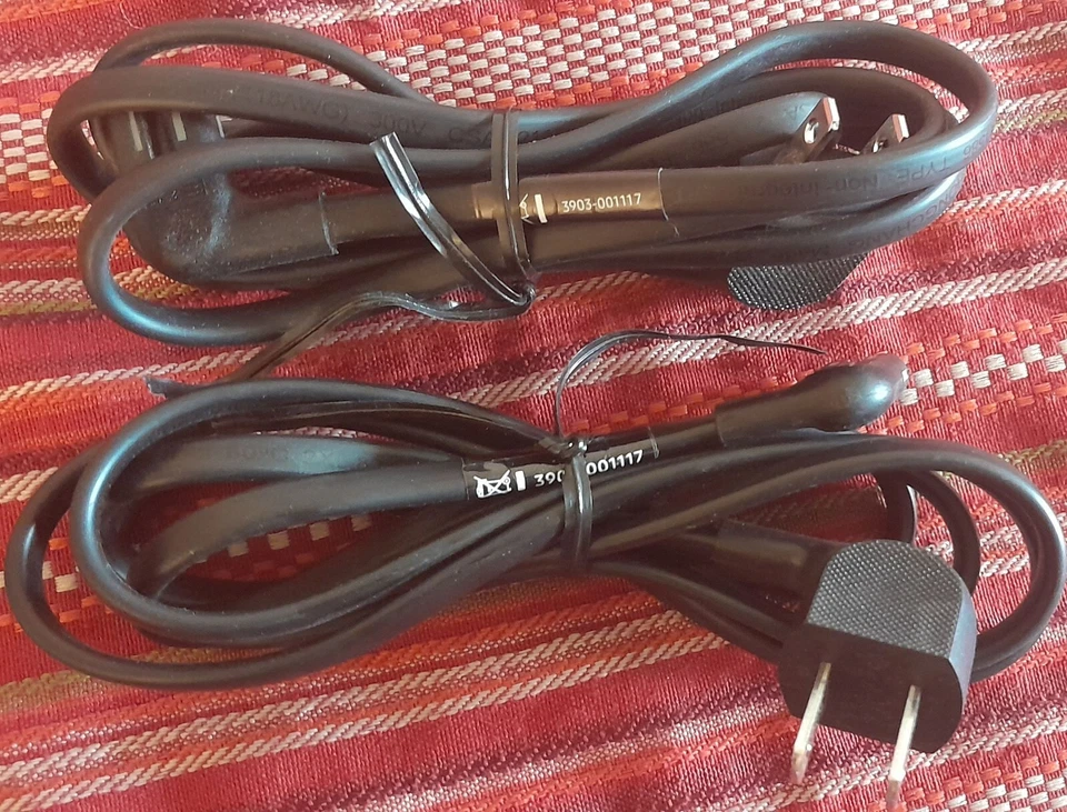 Samsung Tv Power cords 3903-001117 2 lot Figure 8 2 prong I SHIP FAST - Image 1 of 1