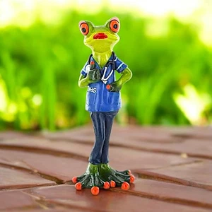 Comical Frog NHS Nurse Resin Figure Ornament Home Decor Funny Animals - Picture 1 of 1