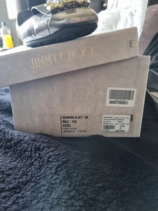 Jimmy Choo Metallic Grey leather Crystal Embellished Gemini Flats size 6 - Picture 1 of 7