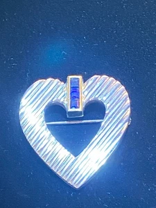 Tiffany&CO Stempel - 18K /925 Sterling Silber 9,7 Gramm Saphir Brosche - Bild 1 von 5