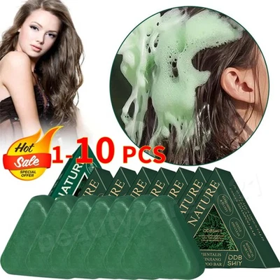 Triangle Shampoo Bar, Natural Seven Green Soap Shampoo, Usman-Grass Shampoo Bar - Image 1 of 4