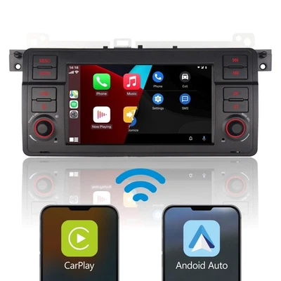 Estéreo de coche para BMW E46 serie 3 AHD BT Android Auto CarPlay Mirror Link RDS DAB Foto 1 de 4