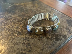 Vintage Sarah Coventry Multi Color Cabochon Bracelet with Stones 7" - Picture 1 of 4