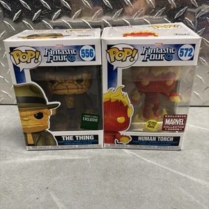 Funko Pop The Thing 556 B&N Exclusive & Human Torch Gitd 572 - Picture 1 of 6