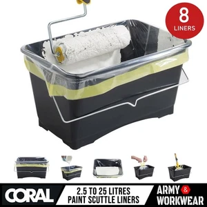Coral Paint Scuttle Liners Fast Painting Decorators Roller Tray Bucket Coreflex - Picture 1 of 16