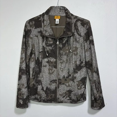 Ruby Rd. Women's Full Zip Collared Blazer Jacket Size 12 Metallic - Image 1 of 4