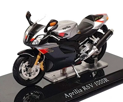 Atlas Editions 1/24 Scale 4 110 103 - Aprilia RSV 1000R Motorbike - Black/Silver - Image 1 of 4