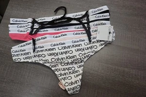 Calvin Klein Woman's Size XL Cotton Thongs 5 Pack Multicolor - Picture 1 of 4