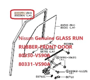 Nissan Genuine Patrol Safari Y61 Front Door Run LH RH 80330-VS90A 80331-VS90A - Picture 1 of 3