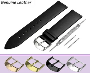 Se adapta a ARMANI EXCHANGE Reloj Negro Cuero Genuino Correa para Hebilla - Imagen 1 de 12