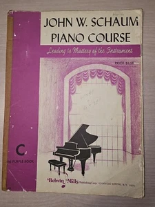 Vintage John W. Schaum Piano Course  The Purple Book 1945' Learning Sheet Music - Picture 1 of 24