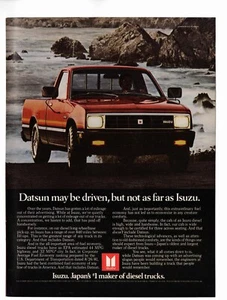 1982 Isuzu Red Diesel Pickup Truck Vintage Print Ad 1980s - Picture 1 of 1