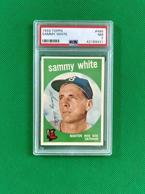 1959 Topps #486 Sammy White Boston Red Sox PSA 7 NM NEAR-MINT - Image 1 of 2