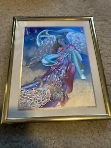 Angel With Swan Foil Print Art SCAFA Tornabene—NO. 390-17375F Printed In England - Picture 1 of 13
