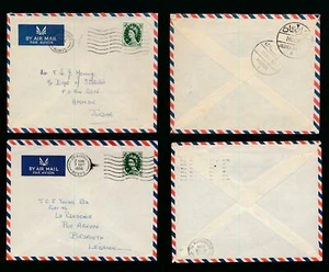 GB 1956 + 1960 to LEBANON + JORDAN AIRMAIL SINGLE FRANKINGS 9d WILDING - Picture 1 of 3