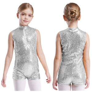 Kids Girls Leotard Stage Jumpsuit Modern Bodysuit Training Performance Jazz - Picture 1 of 58