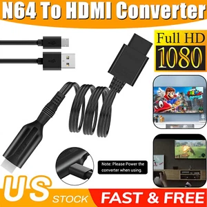 N64 To HDMI Converter Adapter HD Link Cable For Nintendo N64 / Gamecube / SNES - Picture 1 of 14