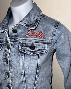 BARBIE Girls Vintage Blue Denim Jean Jacket Girl Revolution On Back ~ XS  4-5 - Picture 1 of 6