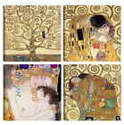 Quadri Moderni Gustav Klimt 4 Pz 30X30 Cm Stampa Su Tela Canvas Arredamento