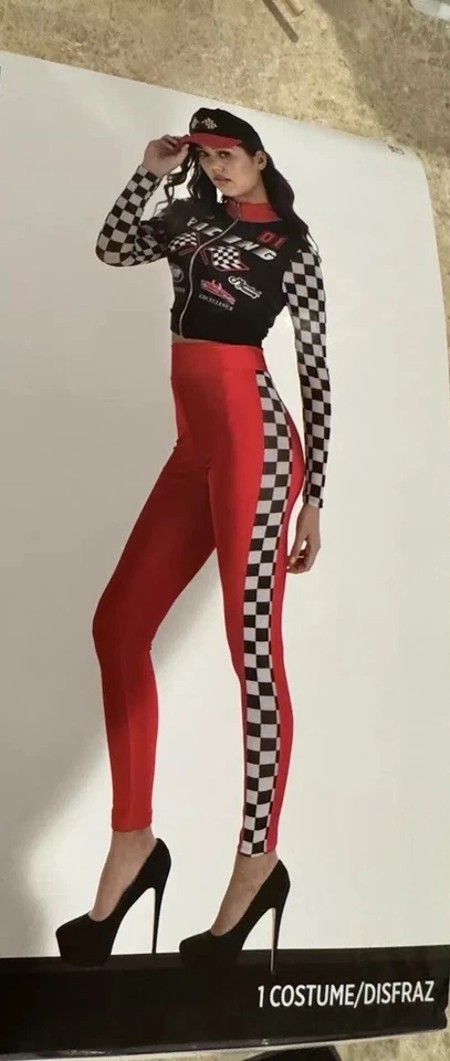 Traje deportivo de conductor de coche de carreras para mujer disfraz elegante de Halloween talla L Foto 1 de 2