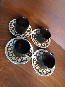 4 x Vintage J &G Meakin Maidstone Bianca Pattern Tea Coffee Cups and Saucers set - Picture 1 of 7