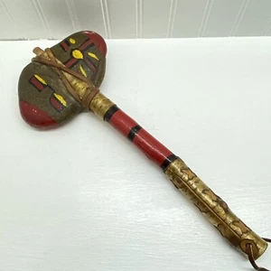 Stone Head Tomahawk War Club Axe Native American Burch Handle 15 3/4” - Picture 1 of 9