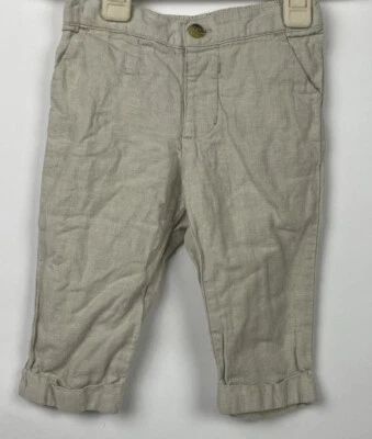 Janie and Jack Bebé Niño 6-12 Meses Tostado Mezcla de Lino Pantalón Iglesia Vacaciones 6 12 M Foto 1 de 4