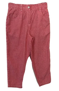 Lands End Kids Pants Size 5 Red & White Gingham Lightweight 100% Cotton Pockets - Picture 1 of 6