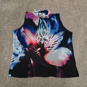 Camicetta top donna Worthington Halter multicolore floreale taglie forti 2X - Foto 1 di 4