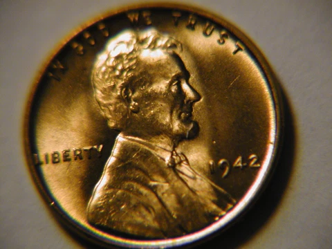 1942   Lincoln RED BU   coin uncirculated cent   #a Cover